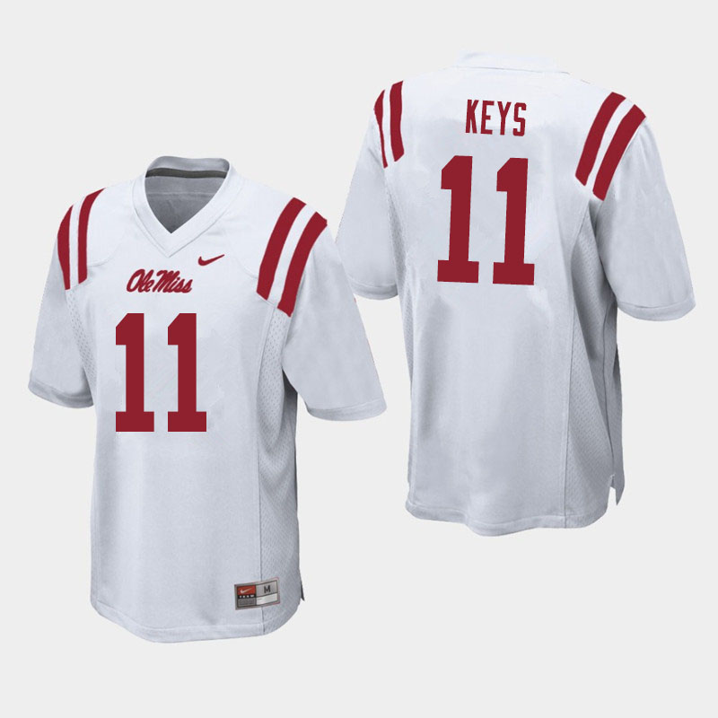 Men #11 Austin Keys Ole Miss Rebels College Football Jerseys Sale-White